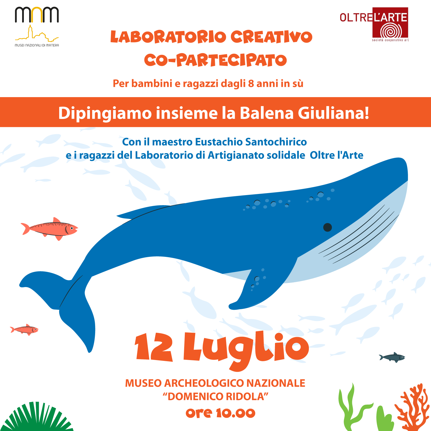 12 luglio - Laboratorio didattico "“Dipingiamo insieme la Balena Giuliana!”